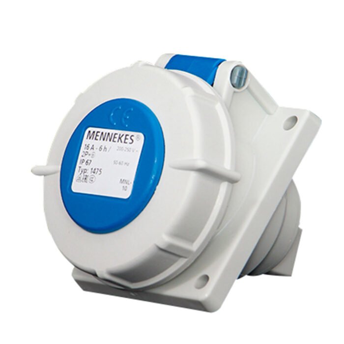 TOMA INDUSTRIAL EMPOTRADO 2P+T 16A 230V AZUL 6H IP67 1475